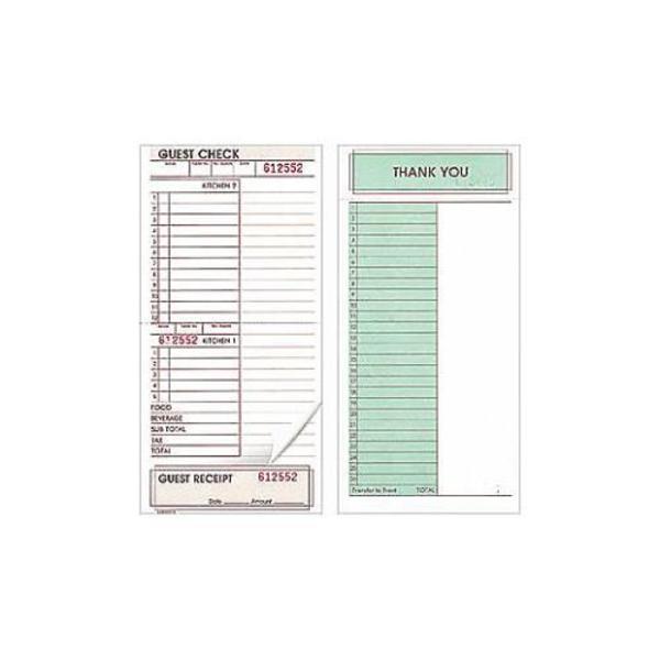 Rdw 2-Part Loose Two Kitchen Tear Off Guest Checks, 250 Count, PK8 3150LSE